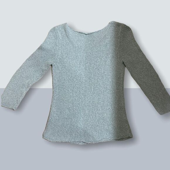 Eileen Fisher Light Blue V-Neck Sweater Size Small - Picture 2 of 7